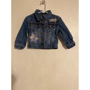 Baby Gap Toddler Girls Denim Trucker Jacket Star Patch Floral Embroidered2T
0461